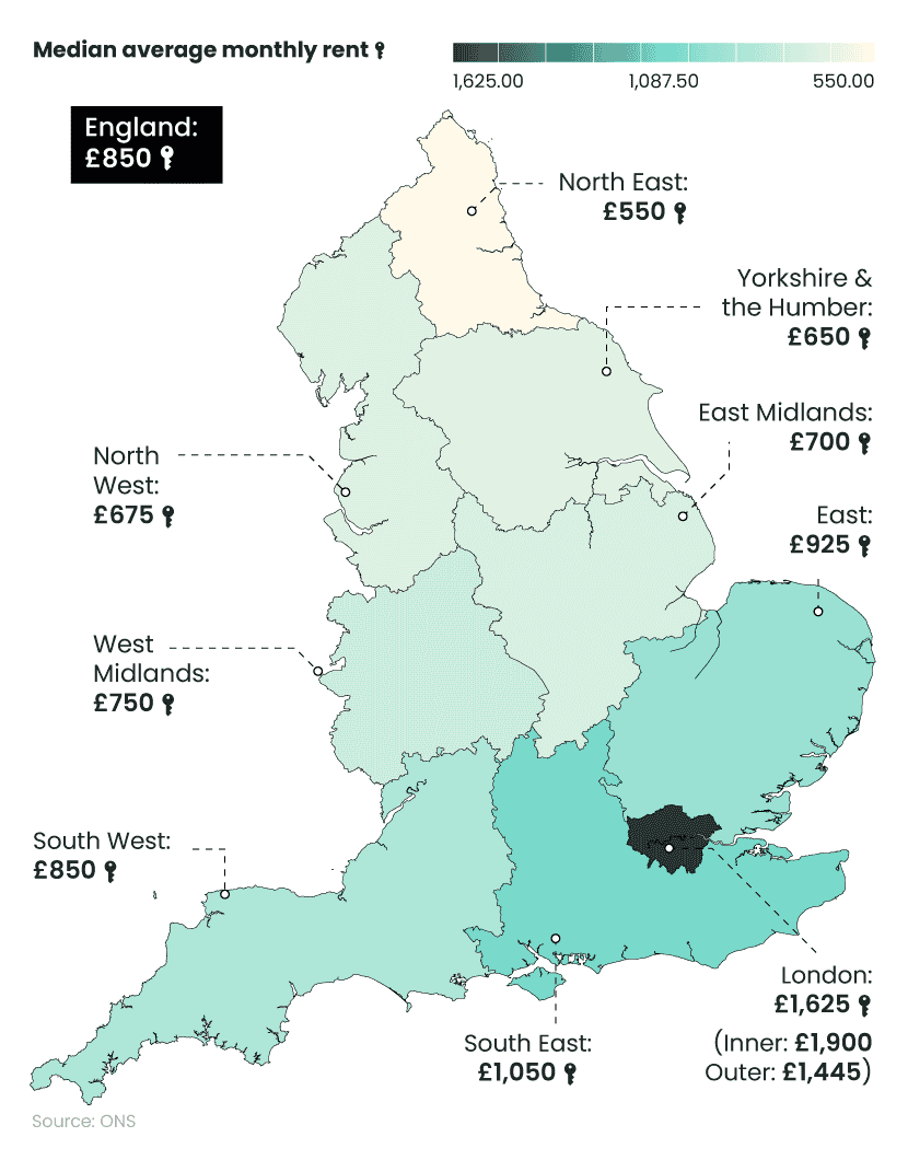 Confused - Regional breakdown of the rent across map